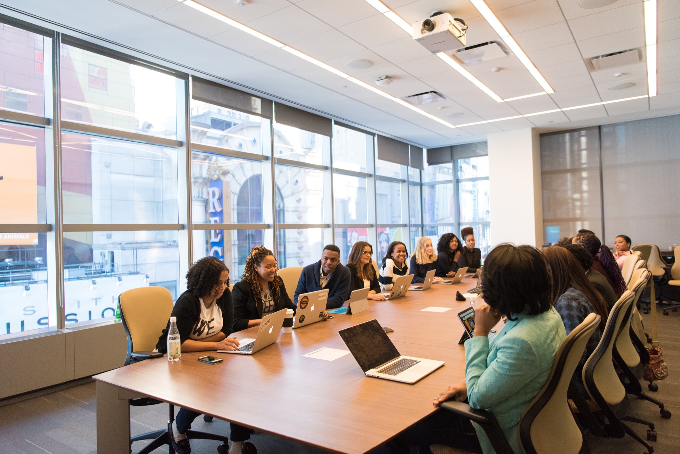 A team around a boardroom table